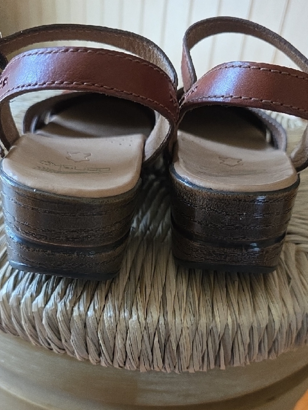 Dansko Brown Leather Slingback Clogs Like New - Picture 3 of 6